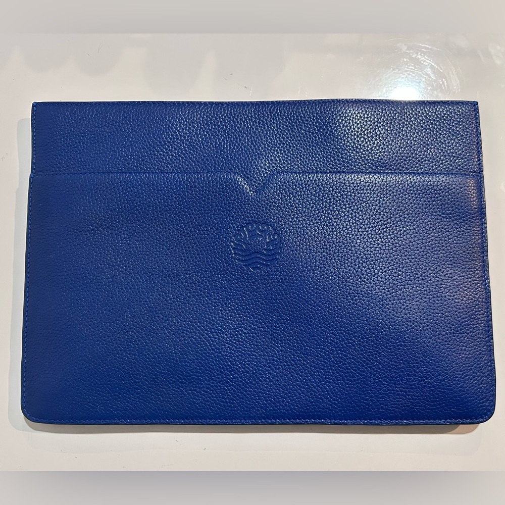 Royce New York Premium Leather 13” Sleeve – Cobalt Blue, Embossed Logo, New